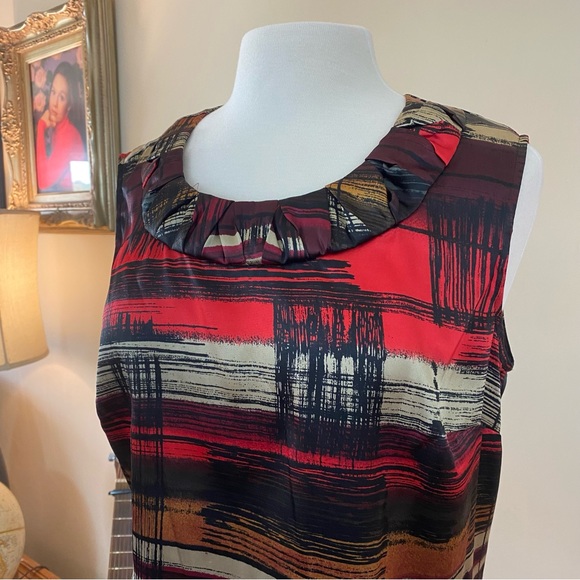 Kasper Multicolor Top and White Skirt Set - Picture 2 of 10